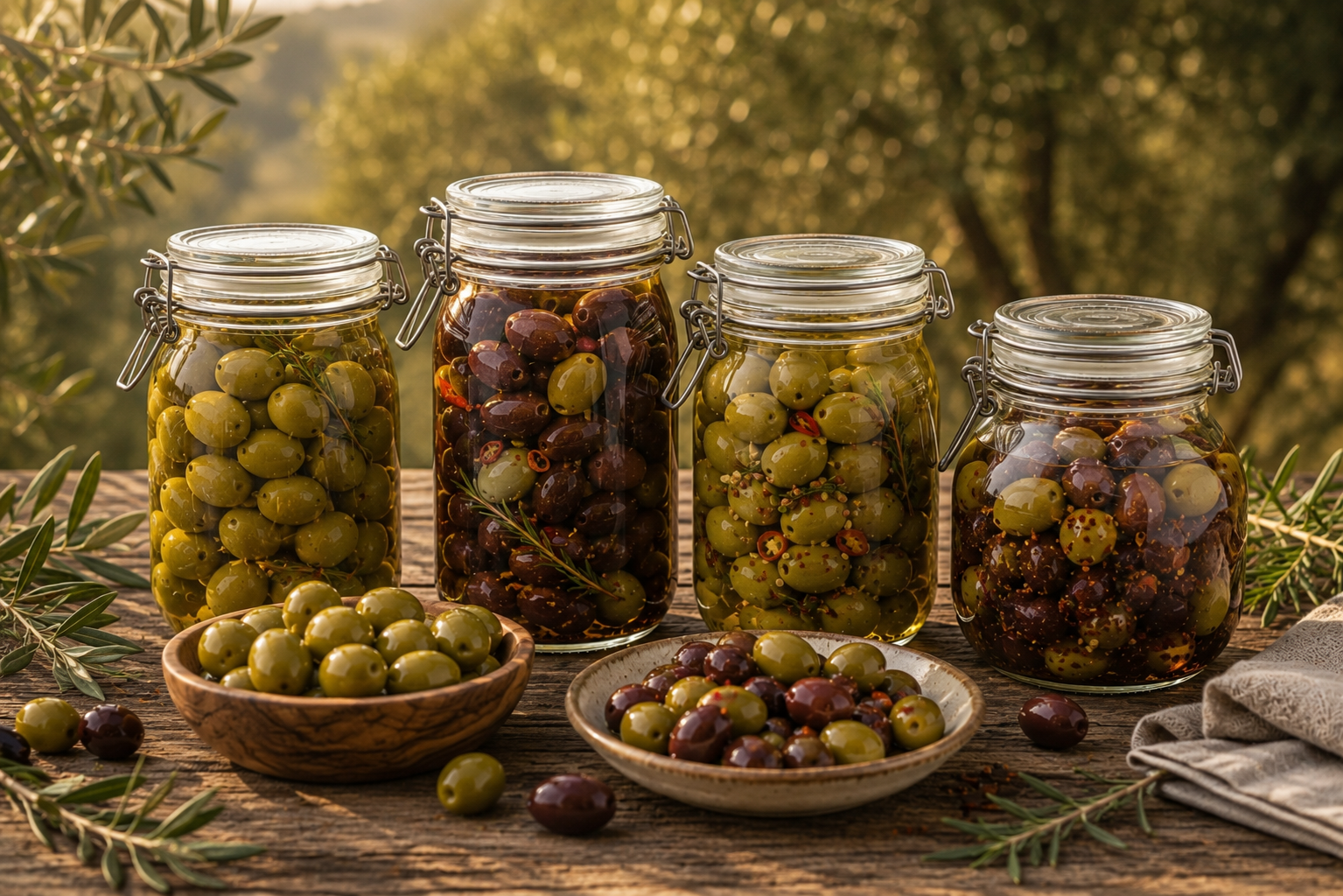 Olivenerzeugnisse im Glas Oliventraum