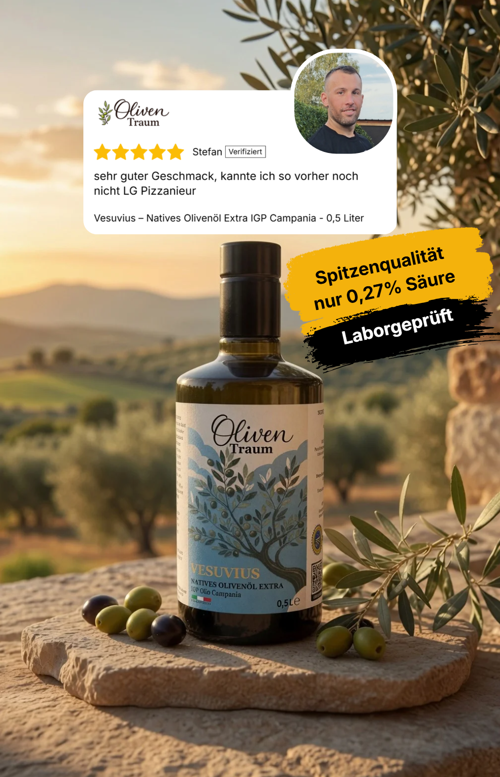 Oliventraum hat nur 0,27% Säure
